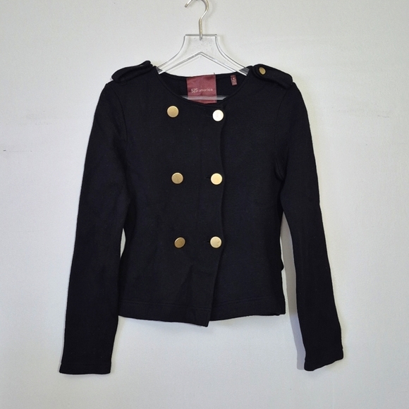 525 America Jackets & Blazers - 525 America Military Style Classic Sweater Blazer, Black Gold, Size M